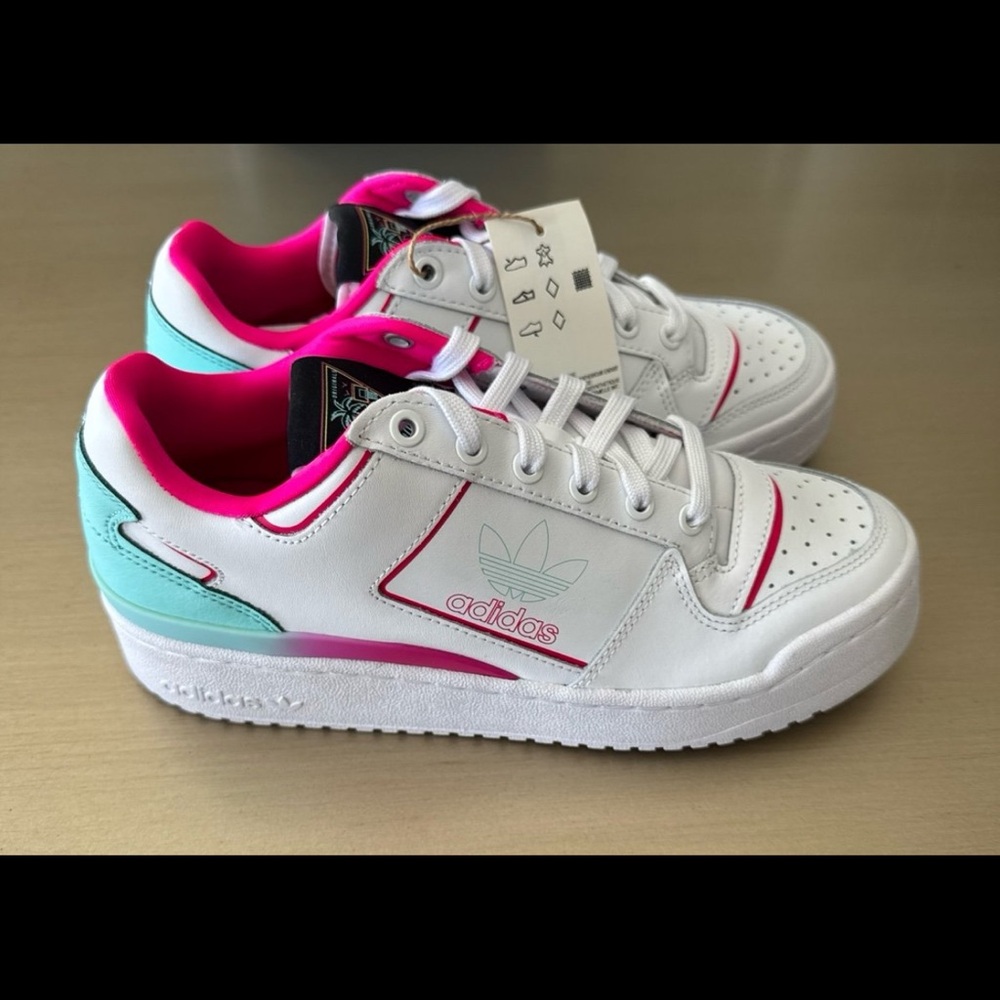 Adidas White and Pink Sneakers - Picture 1 of 7